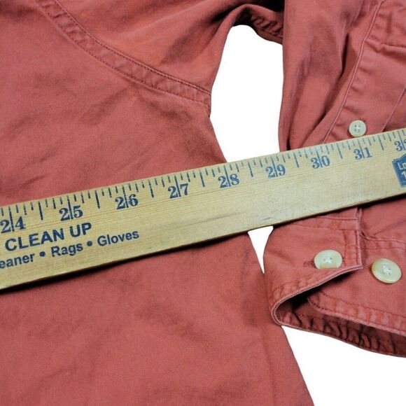 Eddie Bauer Shirt Mens XL Orange Rufton Twill Button Up Outdoors Retro Stains* - Picture 7 of 8